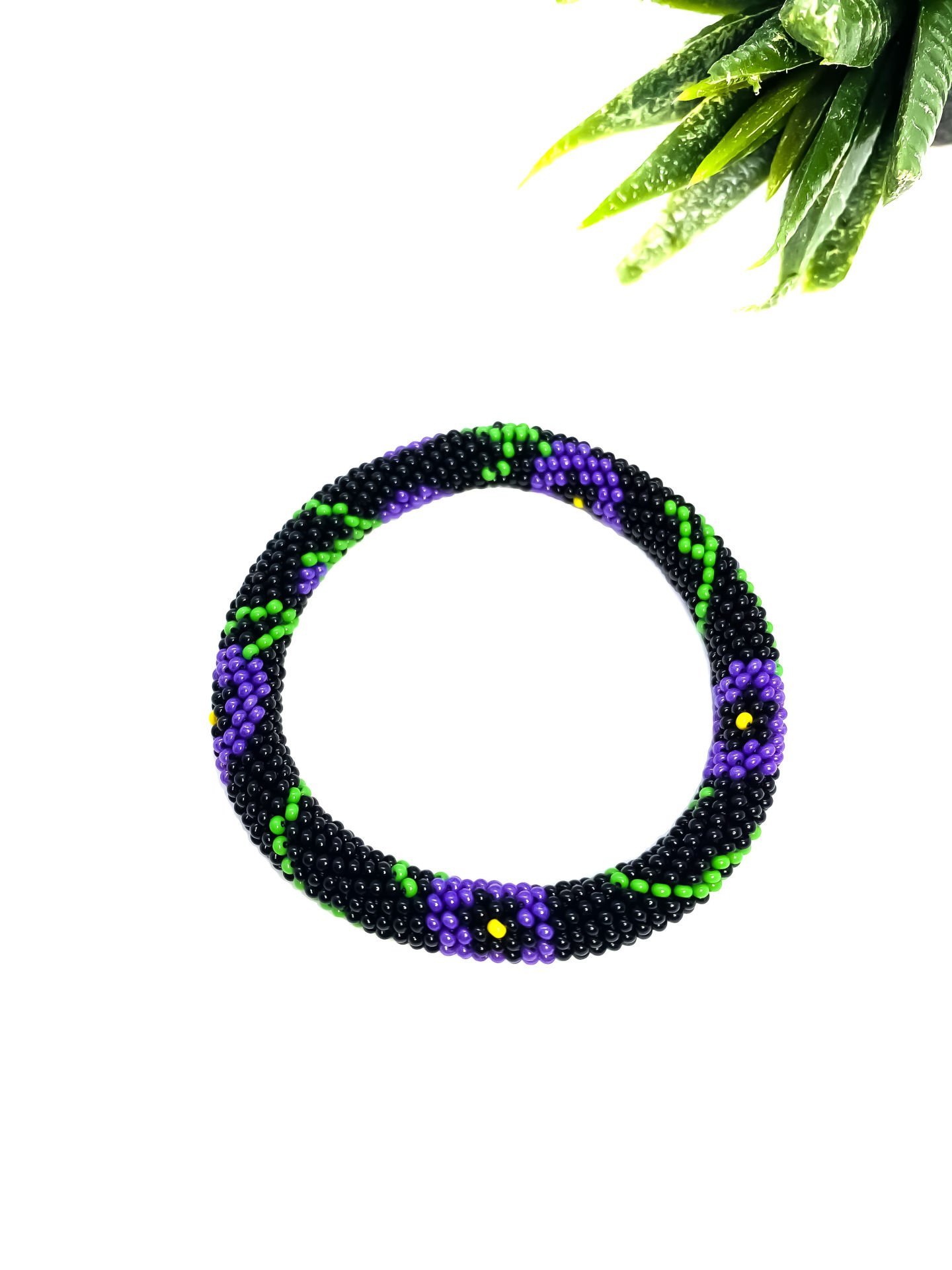 Menekşe Bohem Bileklik (Siyah)