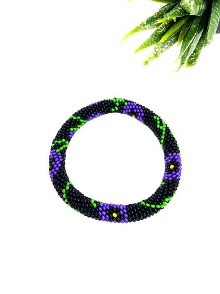 Menekşe Bohem Bileklik (Siyah)