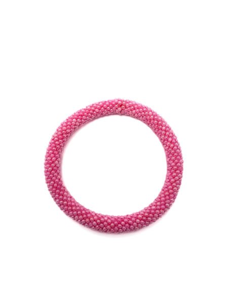 Düz Pembe Bohem Bileklik