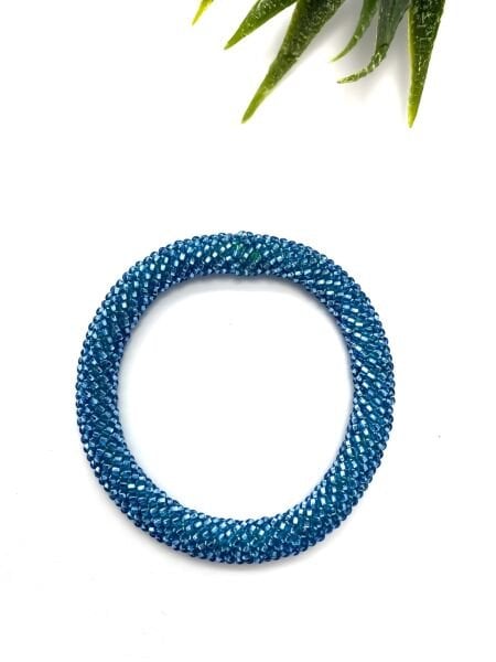 Shine Düz Mavi Bohem Bileklik