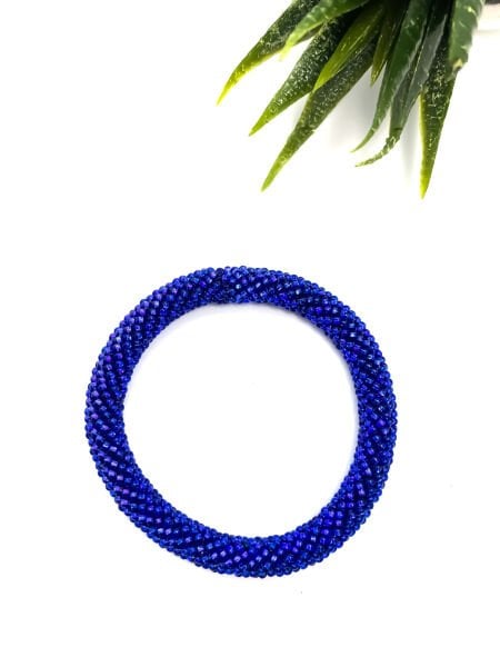 Shine Düz Lacivert Bohem Bileklik