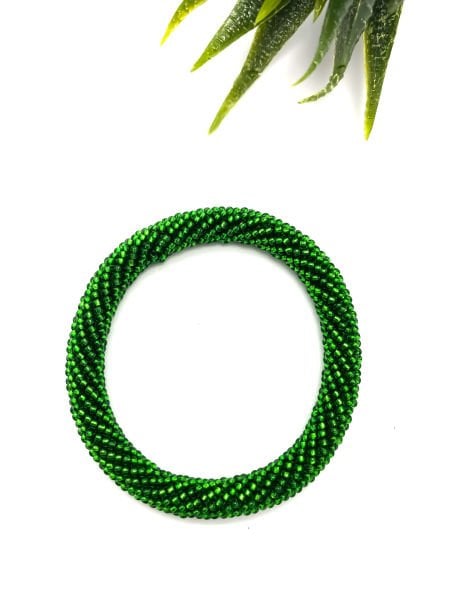 Shine Düz Koyu Yeşil Bohem Bileklik