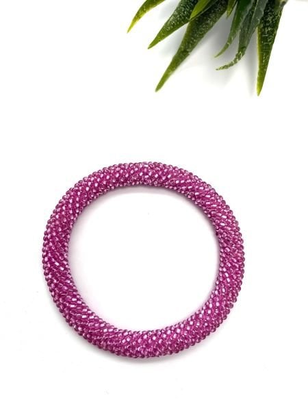 Shine Düz Pembe Bohem Bileklik