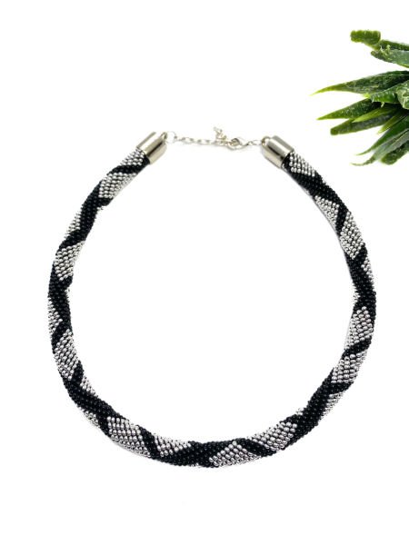 Baklava Gümüş Desen Bohem Kolye