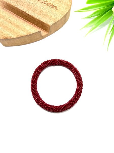 Düz Bordo Bohem Bileklik