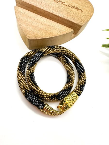 Snake Bohem Bileklik (siyah)