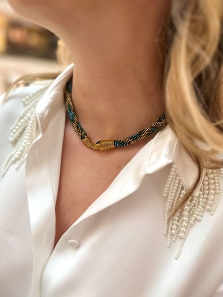 Snake Bohem Kolye (mavi)