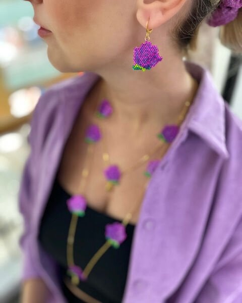 Eliza Miyuki Küpe (Mor)