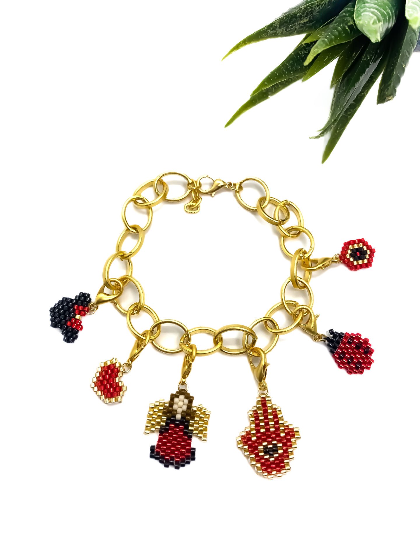 Charm Miyuki Bileklik (Kırmızı)