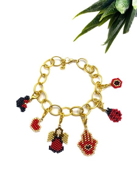 Charm Miyuki Bileklik (Kırmızı)