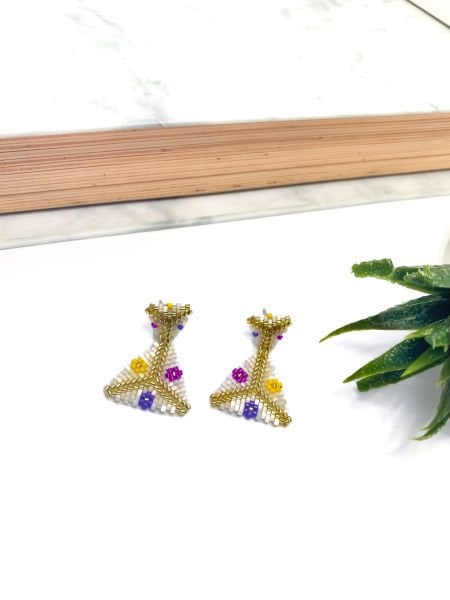 İkili Üçgen Miyuki Küpe