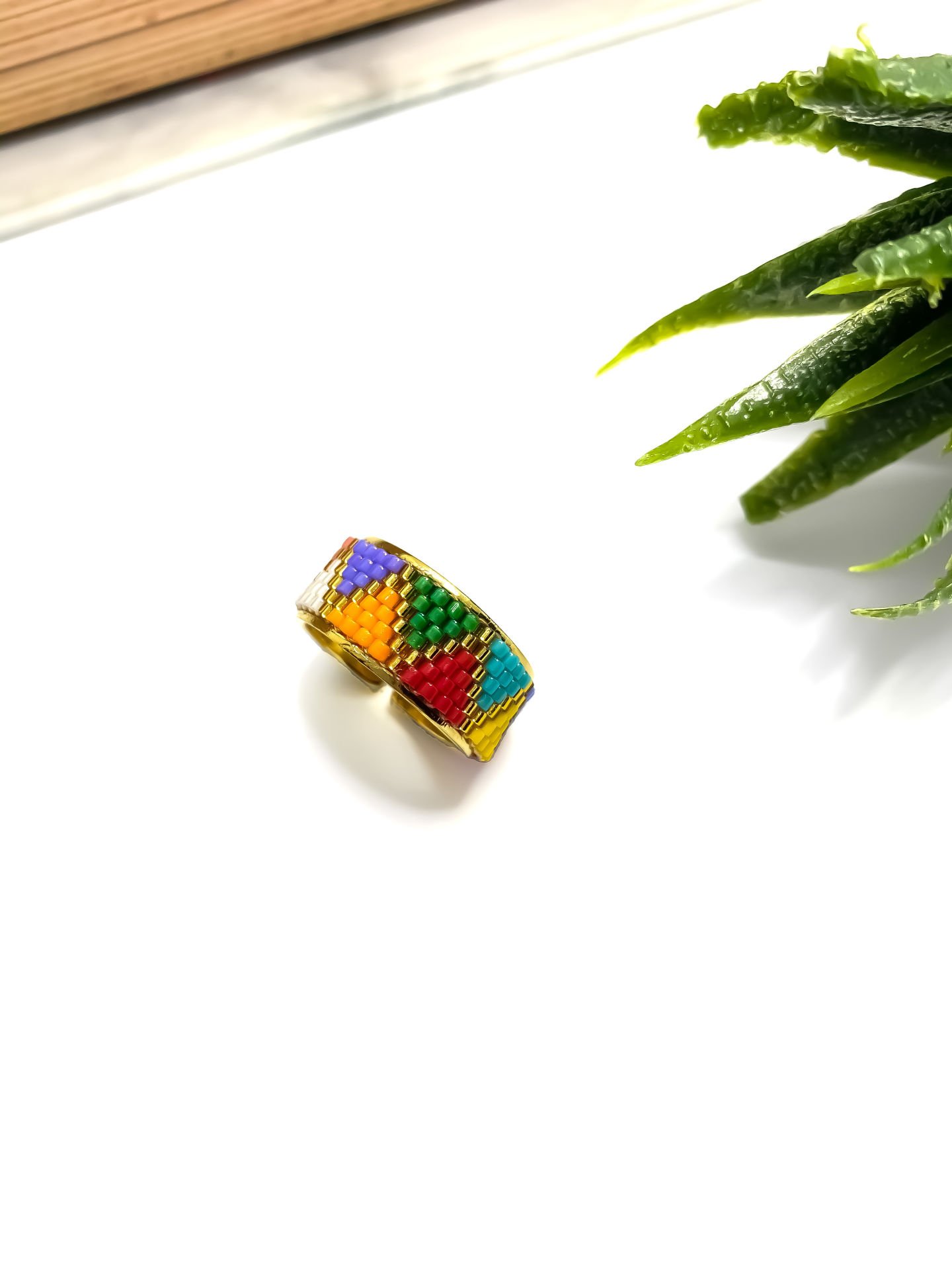 Üçgen Miyuki Yüzük (Renkli)