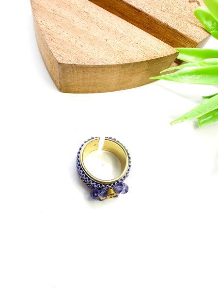 Swarovski Miyuki Yüzük (Mor)