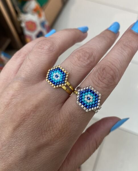 Nazar Boncuk Yüzük (Gümüş)