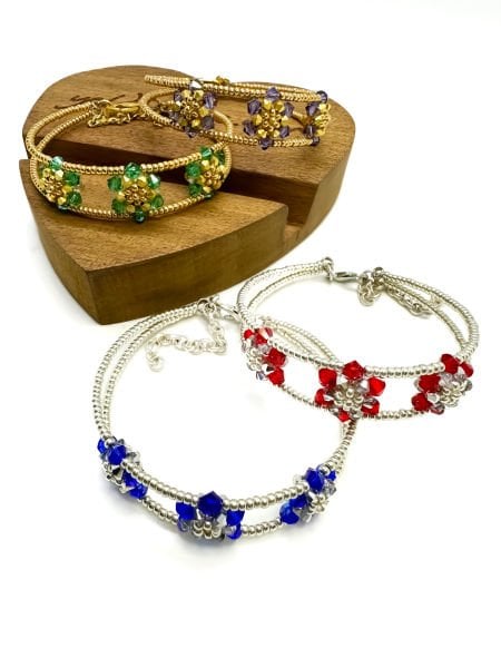 Swarovski Çiçek Miyuki Bileklik (mavi)