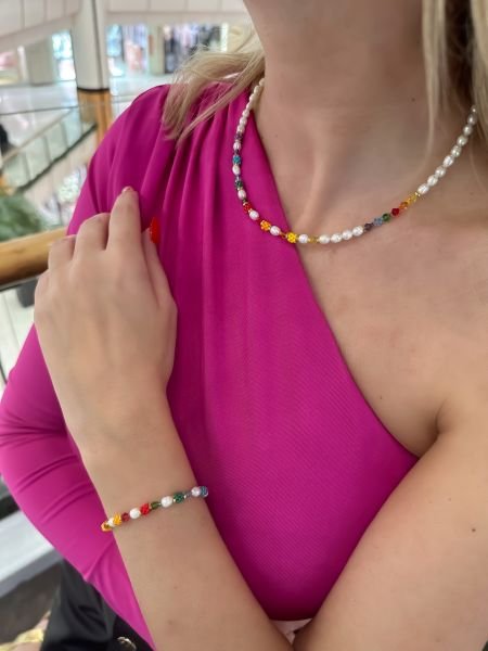 Rainbow Swarovski Miyuki Kolye