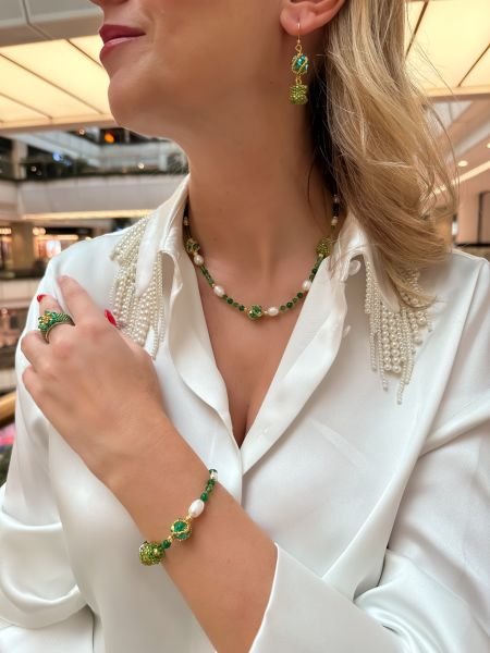 Swarovski Shine Miyuki Bileklik (Yeşil)