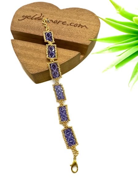 Swarovski Miyuki Bileklik (Mor)