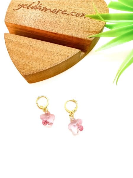 Swarovski Clover Küpe (Pembe)