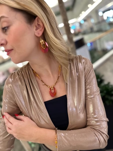 Swarovski Agena Miyuki Kolye (Kremit Rengi)