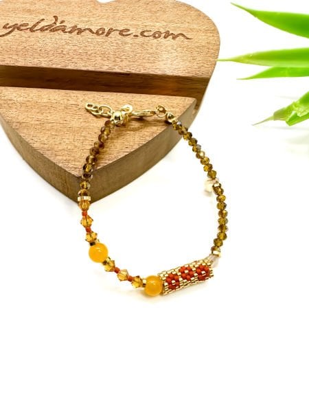 Swarovski Agena Miyuki Bileklik (Kremit Rengi)