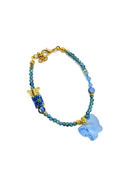 Swarovski Kelebek Miyuki Bileklik(Mavi)