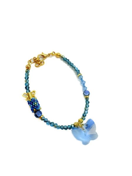 Swarovski Kelebek Miyuki Bileklik(Mavi)