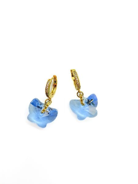 Swarovski Kelebek Miyuki Küpe (Mavi)