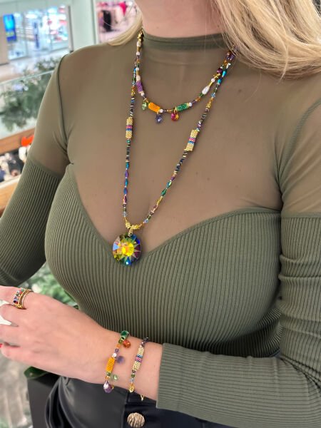 Swarovski Güneş Miyuki Kolye