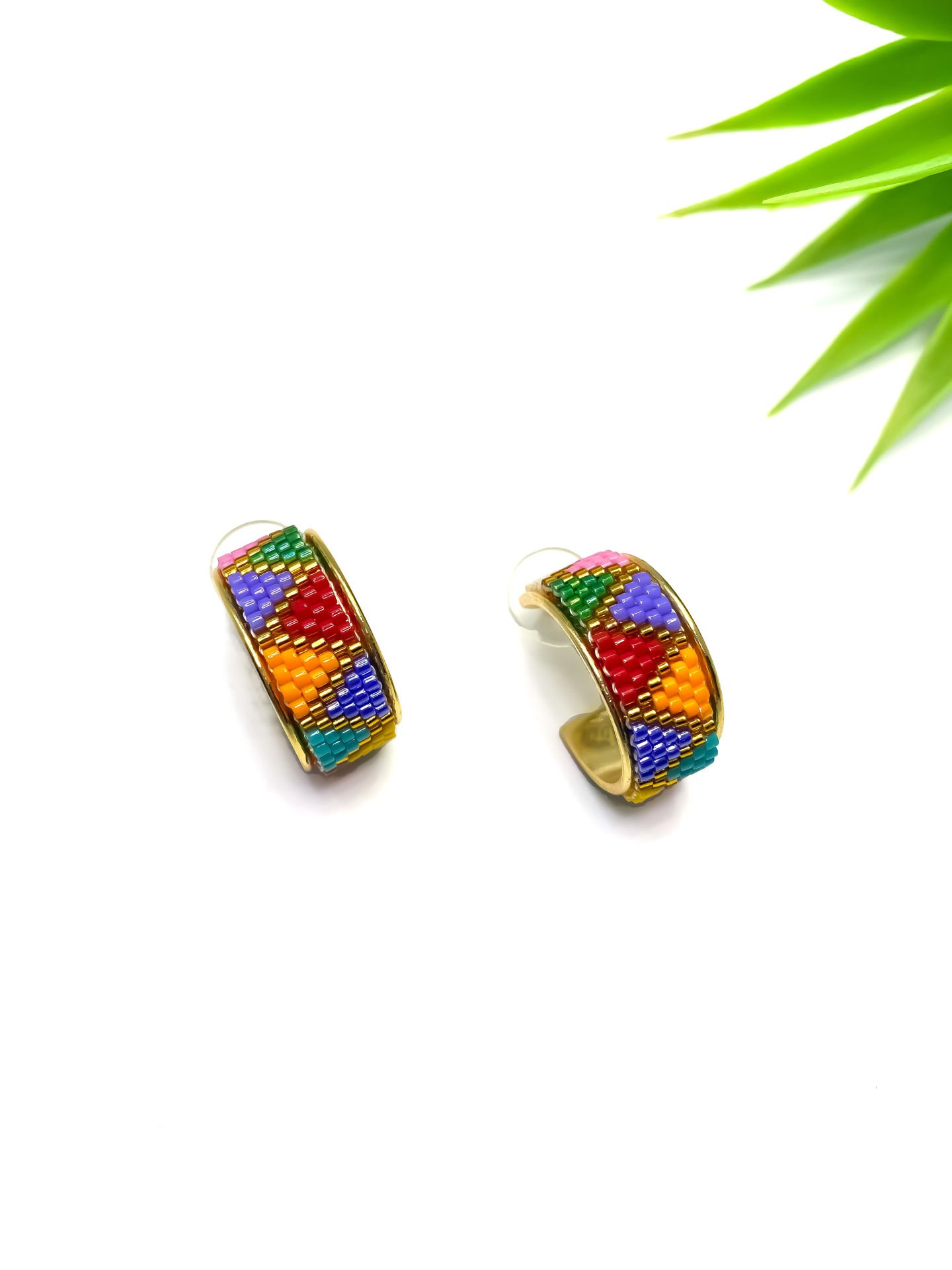 Miyuki Halka Küpe (Üçgen Renkli)