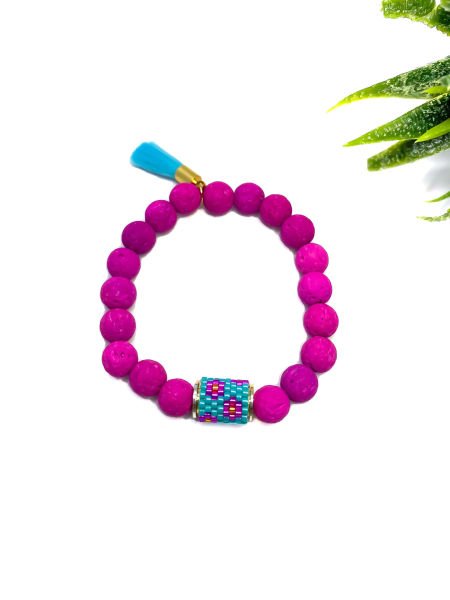 Mabelle Lav Taşı Bileklik (pembe-mavi)