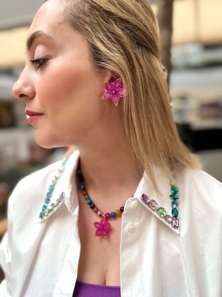 Bahar Doğal Taş Kolye (Pembe)