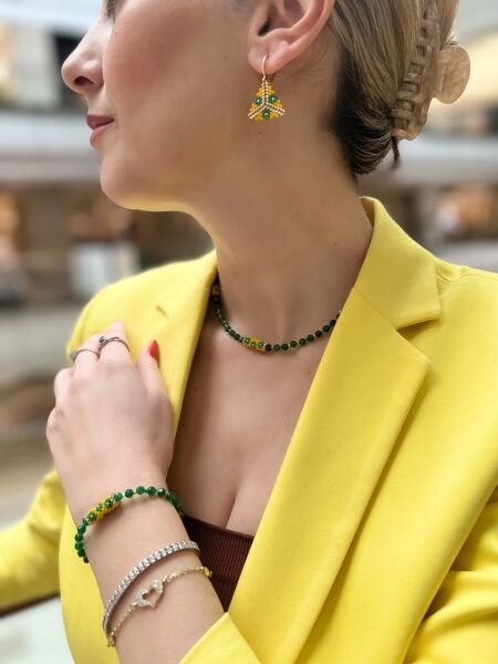 Yeşil Kuvars Miyuki Kolye