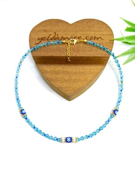 Mavi Kuvars Miyuki Kolye
