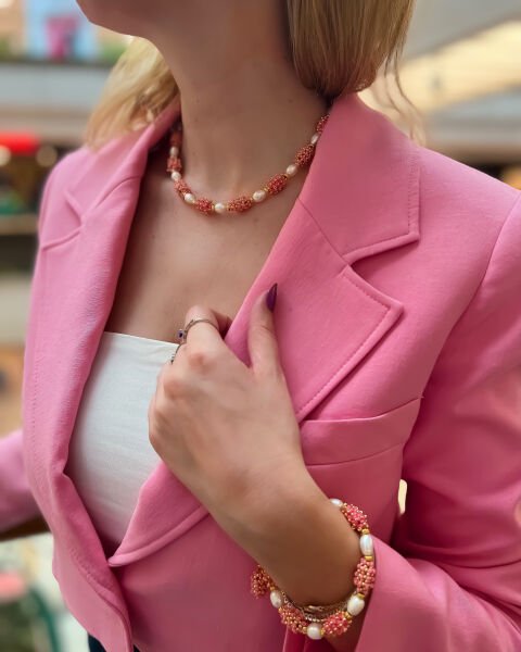 Elegant İnci Miyuki Bileklik (pembe)