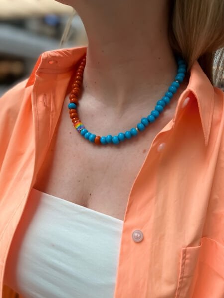 Üfleme Cam Miyuki Kolye