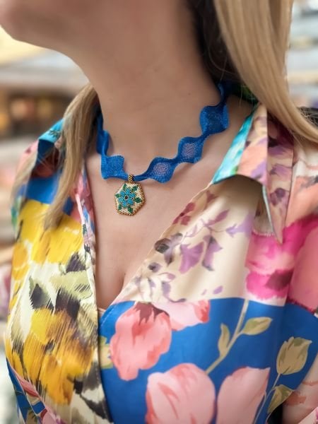 Manolya Miyuki Kolye (mavi)