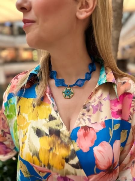 Manolya Miyuki Kolye (mavi)