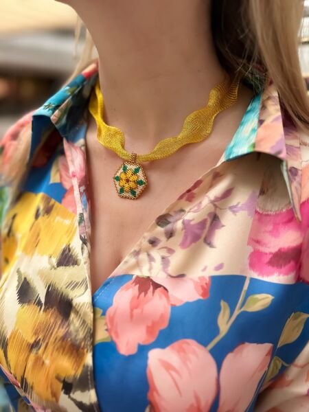 Manolya Miyuki Kolye (sarı)