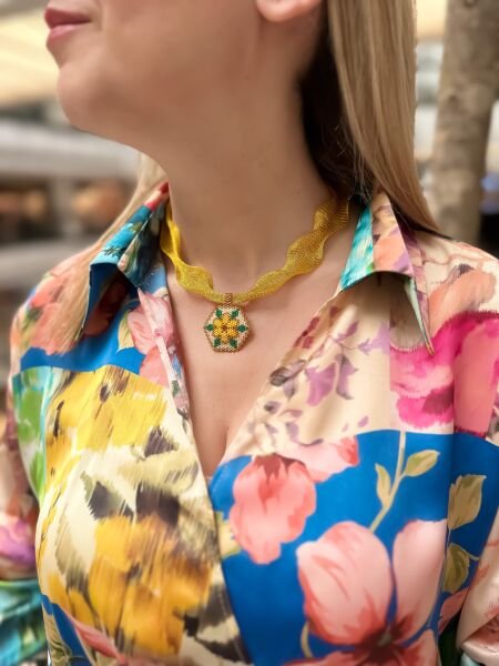 Manolya Miyuki Kolye (sarı)