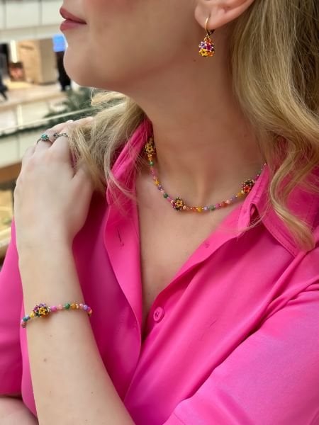 Doğal Taş Ball Miyuki Kolye