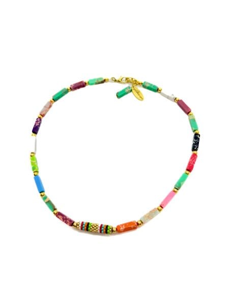 Renkli Varasit Taş Kolye