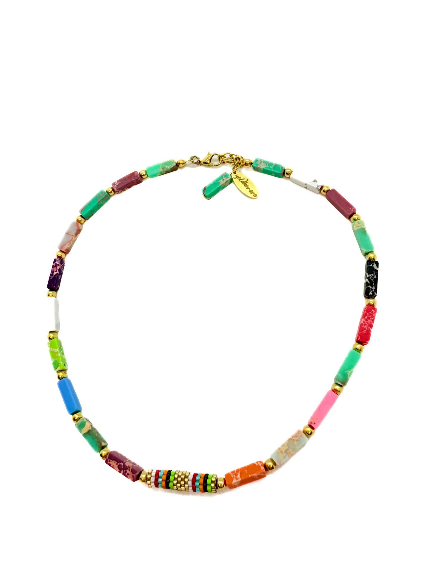 Renkli Varasit Taş Kolye