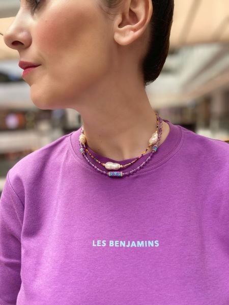 Mor Kuvars Taş Miyuki Kolye