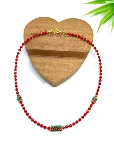 Mercan Taş Miyuki Kolye