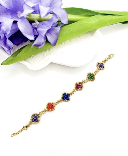 Yonca Swarovski Miyuki Bileklik (renkli)