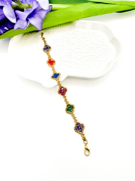 Yonca Swarovski Miyuki Bileklik (renkli)