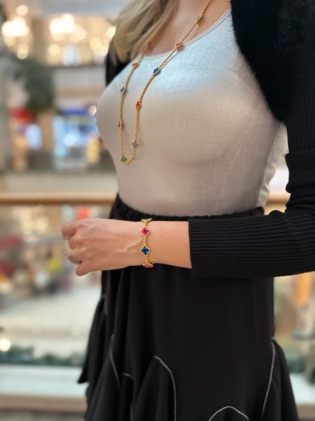 Yonca Swarovski Miyuki Bileklik (renkli)