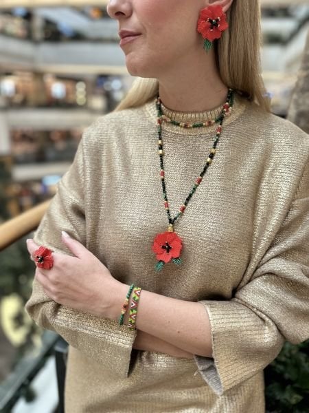 Gelincik Doğal Taş Kolye