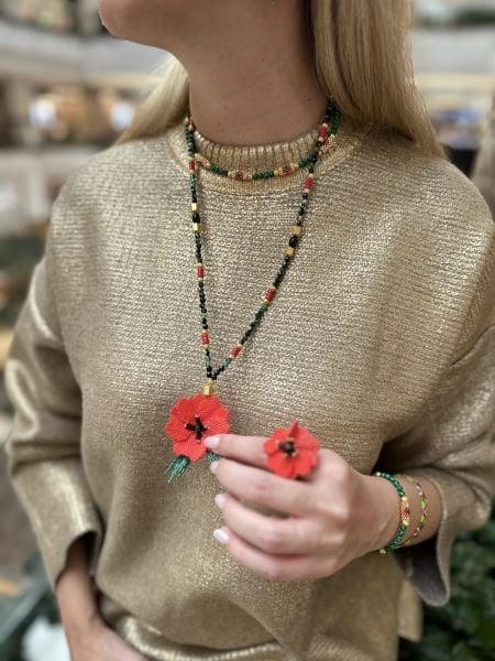 Gelincik Doğal Taş Kolye